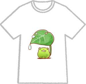 カエル柄のTシャツ